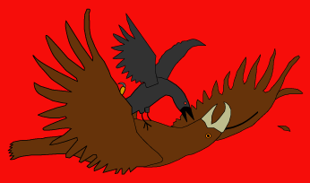 raven and eagle from captain's flag